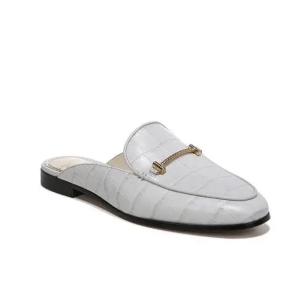 Sam Edelman Gray Slip On Mule Shoes Gold Accent Size 7 NWOT